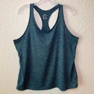 Nike Dri-Fit Gray Black Yoga Workout Running Training Racerback Top Wome…